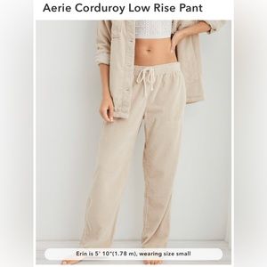 Aerie Corduroy Low Rise Pant in soft oak. Size S. New with tags